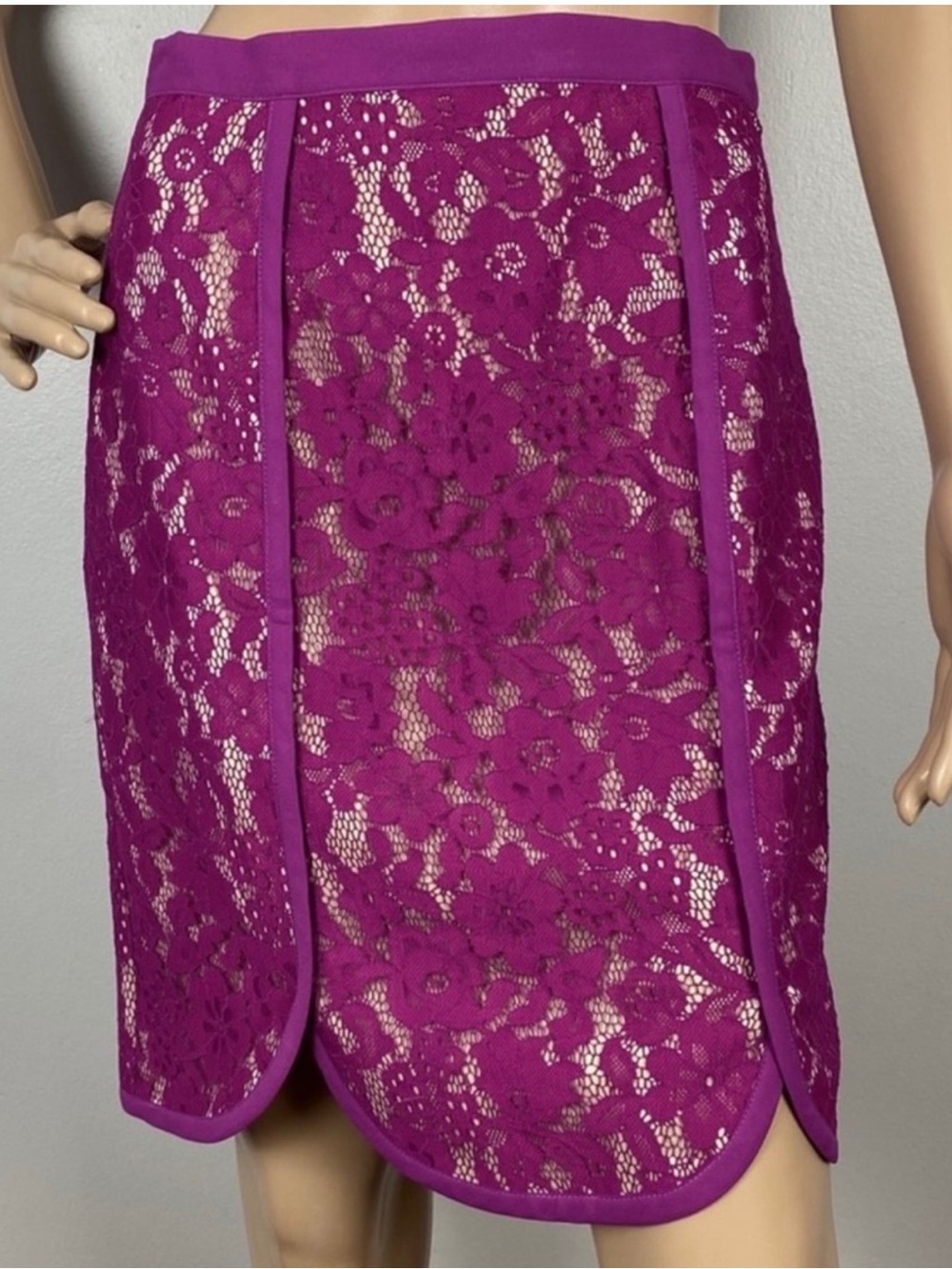 NEW AKIRA LUMIER BY BARIANO FLORAL MESH LACE PENCIL SKIRT - Picture 2 of 4